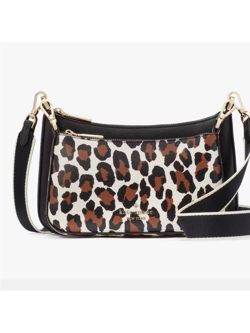 Kate Spade Duet leopard print small crossbody bag duo